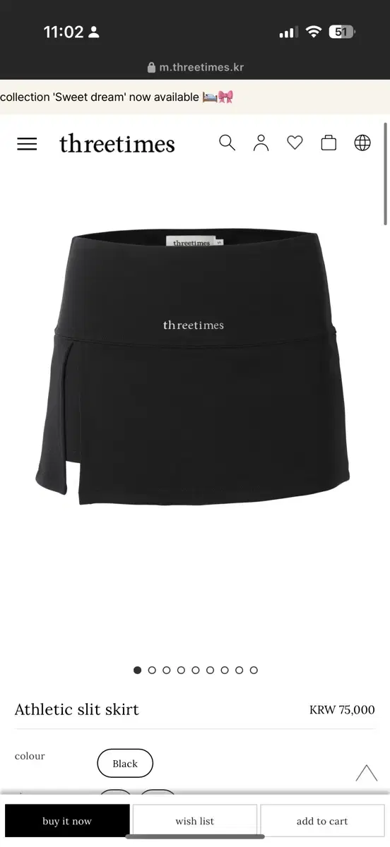 threetimes athletic slit skirt